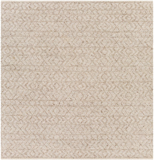 Ingrid ING-2004 8' x 8' Square Handmade Rug ING2004-8SQ  White, Light Gray, Gray Surya