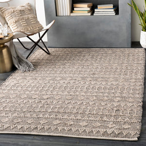 Surya Ingrid Handmade 2' X 3' Global Style Area Rug - Luxurious Viscose & Wool Blend, Easy Care, Made In India Light Beige Viscose,Wool Ing2005-23