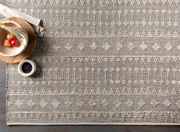 Ingrid ING-2005 8' x 10' Handmade Rug ING2005-810  Light Beige, Cream, Dark Blue Surya