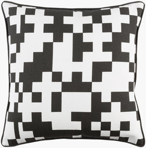 Surya Inga 18"X18" Cotton Accent Pillow - Minimalist Modern Design For Elegant Home Decor & Comfort Black Cotton,Cotton Inga7017-1818d
