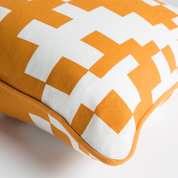 Surya Inga 18"X18" Cotton Accent Pillow - Minimalist Modern Design For Elegant Home Decor & Comfort Orange Cotton,Cotton Inga7018-1818d