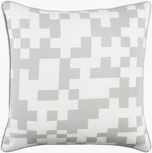 Surya Inga 18"X18" Cotton Accent Pillow - Minimalist Modern Design For Elegant Home Decor & Comfort Light Gray Cotton,Cotton Inga7020-1818d