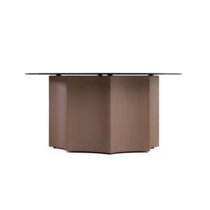 VIG Furniture Ingram Wine-Red Modern Round Coffee Table With Black Mirrored Top, Sculptural Pedestal, 32" W X 15" H VGOD-LZ-276C-H-CT