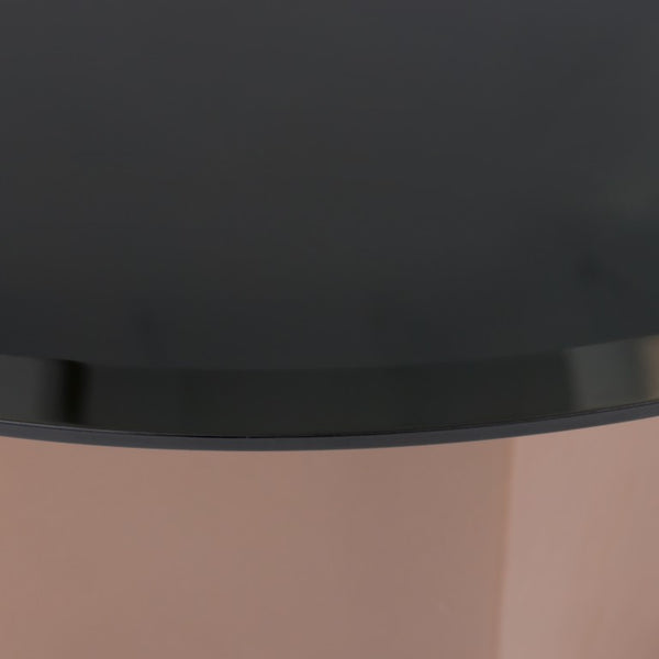 VIG Furniture Ingram Wine-Red Modern Round Coffee Table With Black Mirrored Top, Sculptural Pedestal, 32" W X 15" H VGOD-LZ-276C-H-CT