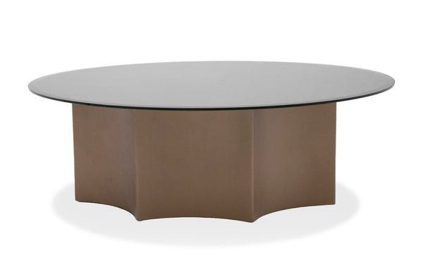 VIG Furniture Ingram Wine-Red Round Nesting Coffee Table Set With Black Mirrored Tops, Pedestal Bases, Space-Saving Design VGOD-LZ-276C-SET