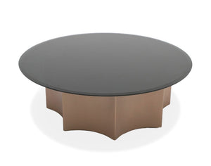 VIG Furniture Ingram Wine-Red Round Nesting Coffee Table Set With Black Mirrored Tops, Pedestal Bases, Space-Saving Design VGOD-LZ-276C-SET