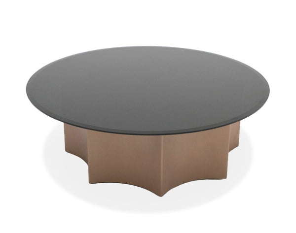 VIG Furniture Ingram Wine-Red Round Nesting Coffee Table Set With Black Mirrored Tops, Pedestal Bases, Space-Saving Design VGOD-LZ-276C-SET