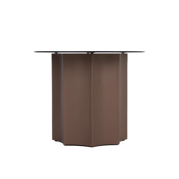 VIG Furniture Ingram Wine-Red Modern End Table With Black Mirrored Top — Round Pedestal Accent Table, 24" VGOD-LZ-276E-ET