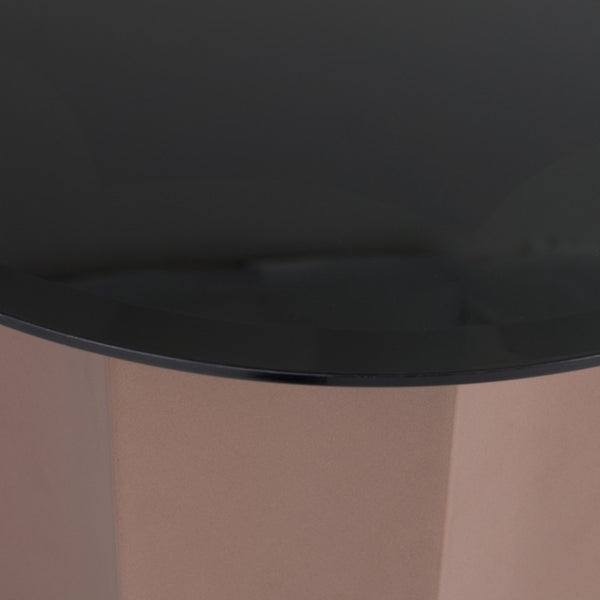 VIG Furniture Ingram Wine-Red Modern End Table With Black Mirrored Top — Round Pedestal Accent Table, 24" VGOD-LZ-276E-ET