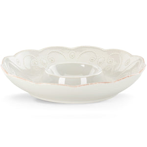 Lenox French Perle White Chip & Dip Tray White, WHITE STONEWARE 847560