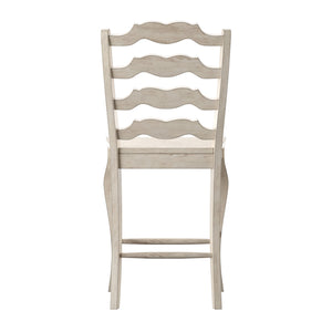 Homelegance By Top-Line Juliette French Ladder Back Wood Counter Height Chairs (Set of 2) White Rubberwood