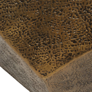 English Elm Hexagonal Handcrafted Aluminum Side Table Sculptural Glam Accent for Modern Living 71297.00