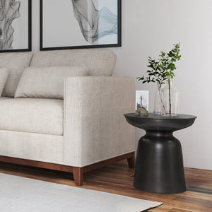 English Elm Toby 17-Inch Wide Metal Accent Table In Antique Copper - Modern Industrial Style, Fully Assembled! B136P158964-GIGA