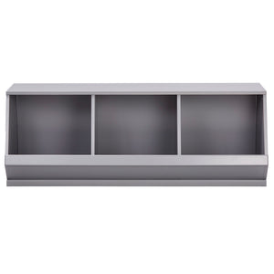 Homelegance By Top-Line Delrico Modular Stacking Storage Bins Grey MDF