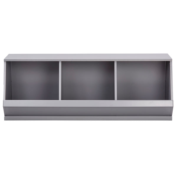 Homelegance By Top-Line Delrico Modular Stacking Storage Bins Grey MDF