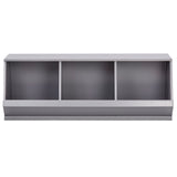 Homelegance By Top-Line Delrico Modular Stacking Storage Bins Grey MDF