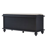 Homelegance By Top-Line Margot Velvet Cushion Storage Bench Black Wood