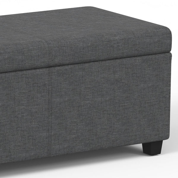 English Elm Avalon Extra Large Storage Ottoman Bench - Slate Grey Upholstered Seat With Hidden Compartment B136P158658