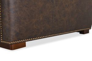 Hooker Furniture Savion Luxe 5-Seat Chesterfield Sectional In West Saddlewood Leather With Power Recline & Headrests 132.00 L x 132.00W x 28.75H SS435-5PC3-089