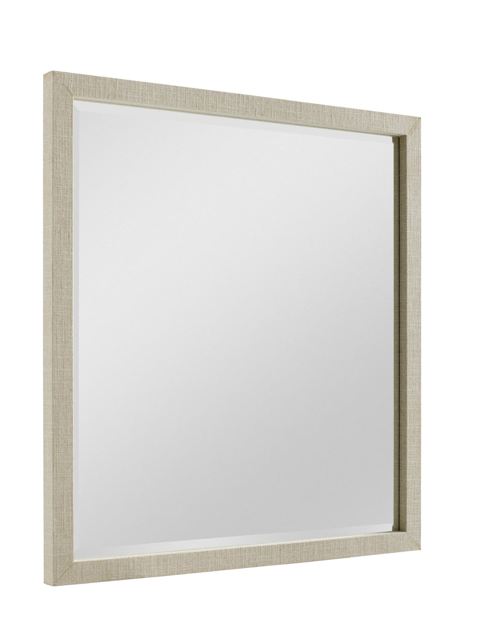 A.R.T. Furniture Cotiere Landscape Mirror - Contemporary Linen-wrapped Frame With Beveled Glass For Elegant Style Beige Material, Parawood Solids,Fabric,Glass 299120-2349