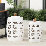 Christopher Knight Home® - Noble House - Sheila Outdoor Metal Side Tables - Set of 2