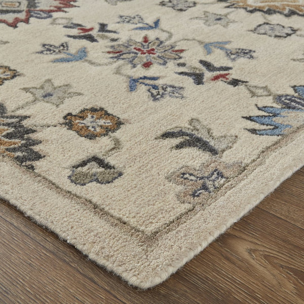 Feizy Rugs Rylan Hand-tufted Wool Floral Rug - Stunning Transitional Design With Chic Blue, Brown, And Gray Hues Ivory,Blue,Tan Wool Ryl8641fivy000p00