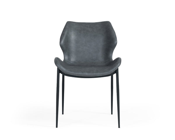 VIG Furniture Instone Dark Grey Eco-Leather Dining Chair Set Of 2 — Mid-Century Plywood Frame, Foam Comfort, 300Lb Capacity VGHR3532-DKGRY-DC