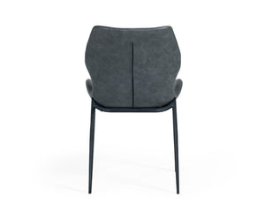 VIG Furniture Instone Dark Grey Eco-Leather Dining Chair Set Of 2 — Mid-Century Plywood Frame, Foam Comfort, 300Lb Capacity VGHR3532-DKGRY-DC