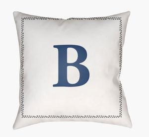 Livabliss Initials Woven Polyester Square Accent Pillow Geometric Texture for Sofa or Bed INT002-2020