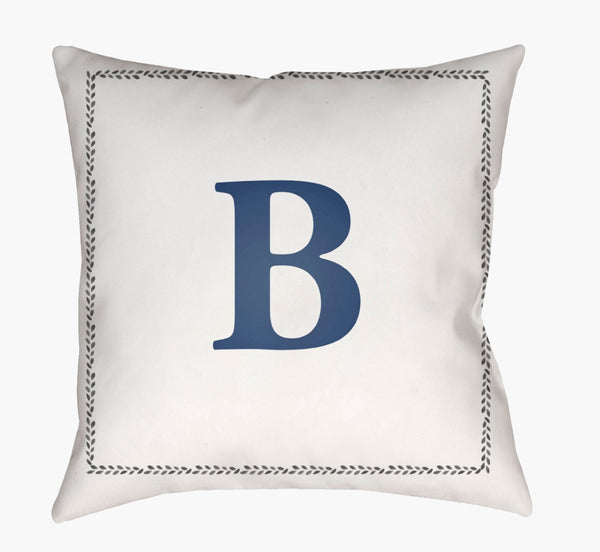 Livabliss Initials Woven Polyester Square Accent Pillow Geometric Texture for Sofa or Bed INT002-2020