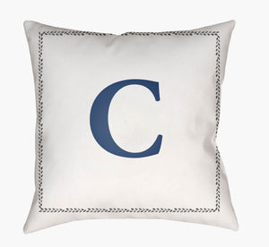 Livabliss Initials Square Geometric Woven Accent Pillow Polyester Fill Sofa Bed Decor INT003-2020