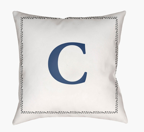 Livabliss Initials Square Geometric Woven Accent Pillow Polyester Fill Sofa Bed Decor INT003-2020