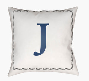 Livabliss Initials Woven Polyester Square Accent Pillow Modern Minimalist Sofa Bedroom Decor INT010-1818