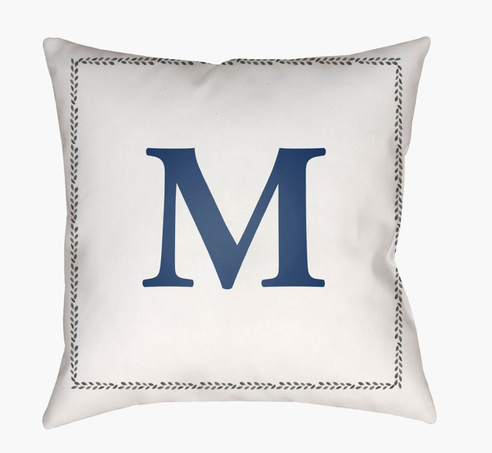 Livabliss Initials Woven Geometric Throw Pillow Polyfill Square Accent for Modern Living INT013-2020