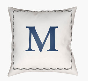 Livabliss Initials Woven Geometric Throw Pillow Polyfill Square Accent for Modern Living INT013-2020