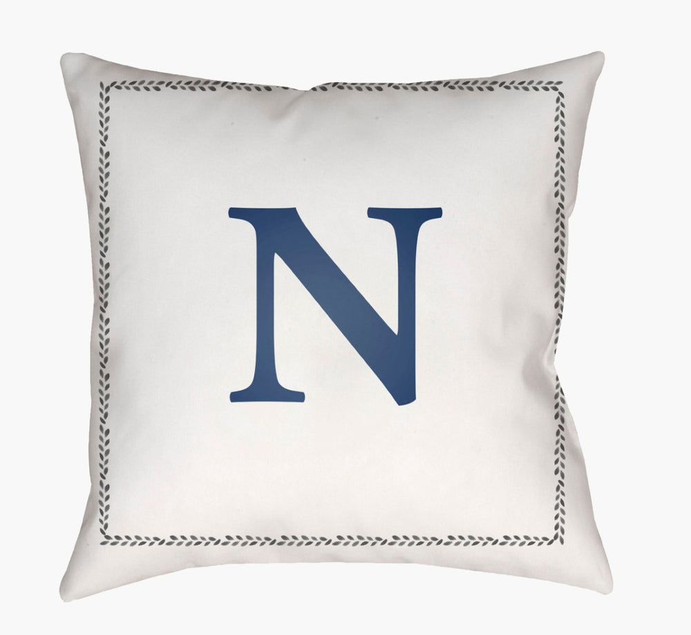 Livabliss Initials Geometric Woven Polyester Accent Pillow Square Modern Sofa Bed Decor INT014-2020
