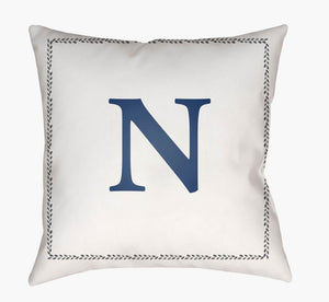 Livabliss Initials Geometric Woven Polyester Accent Pillow Square Modern Sofa Bed Decor INT014-2020
