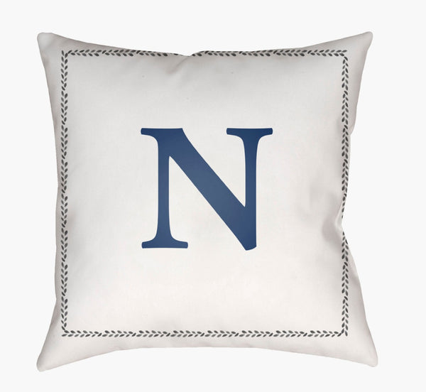 Livabliss Initials Geometric Woven Polyester Accent Pillow Square Modern Sofa Bed Decor INT014-2020