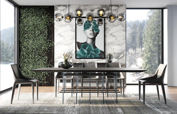 VIG Furniture Modrest Inverness - Contemporary Black Oak + Acrylic Dining Table VGVCT2259-DT