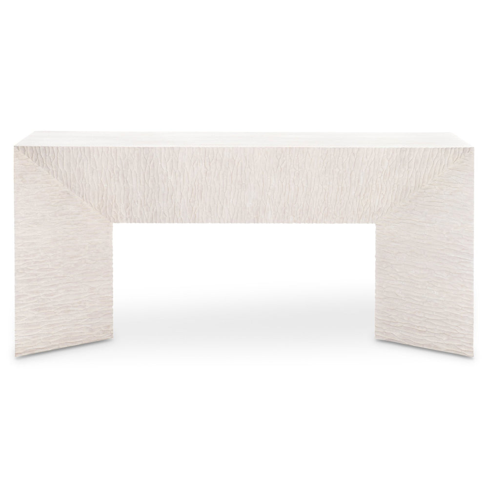 Bernhardt Bernhardt Solaria Console Table — Sculptural Weathered Bone Cast-Resin & White Oak, 70"W X 33"H 310912