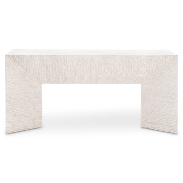 Bernhardt Bernhardt Solaria Console Table — Sculptural Weathered Bone Cast-Resin & White Oak, 70"W X 33"H 310912