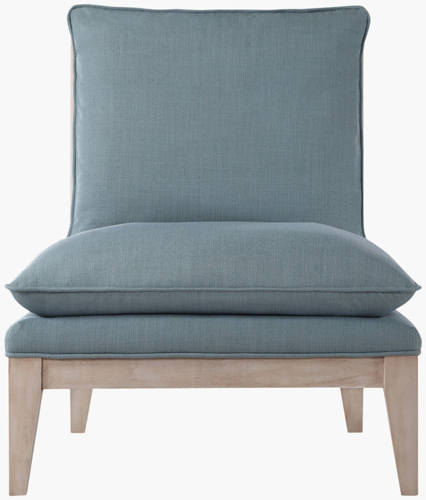 Surya Inwood Accent Chair - 34"H X 30"W X 31"D, Luxuriously Upholstered For Comfort & Timeless Style Upholstery, Pale Blue,Base, Taupe Polyester,Rubber Wood,Polyurethane Foam,Polyester,Polyfill Inw001-343032