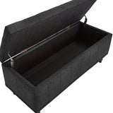 Homelegance By Top-Line Lyon Tufted Storage Bench Black Polyester