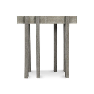 Bernhardt Bernhardt Foundations Side Table With Acacia Checkerboard Top, Asymmetrical Legs, Light & Dark Shale Finish 306121