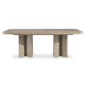 Bernhardt Bernhardt Sculptural Loggia Dining Table In Wire-Brushed Aria Oak, Double Pedestal, 88" W/Leaf K2209