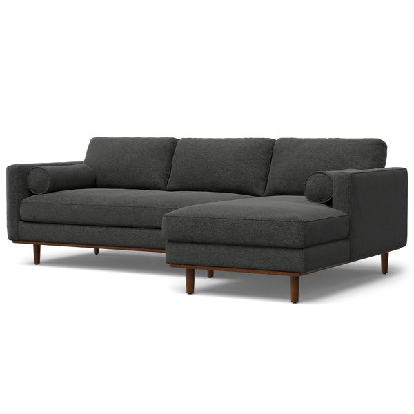 English Elm Morrison Right Sectional Sofa - Eco-Friendly Charcoal Grey, Mid-Century Comfort For 4 People B136P159598