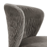 Homelegance By Top-Line Edoardo Curved Back Velvet Wave Pattern Office Chair Dark Grey Velvet
