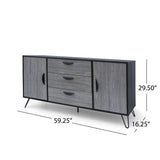 Christopher Knight Home® - Noble House - Sincere Mid Century Modern Two Toned Grey Oak Finished Faux Wood Cabinet