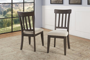 English Elm Steve Silver - Napa Dark Brown Side Chair Set of 2 — Hardwood Bentwood Schoolhouse Design, Linen Upholstery Comfort B081P156935