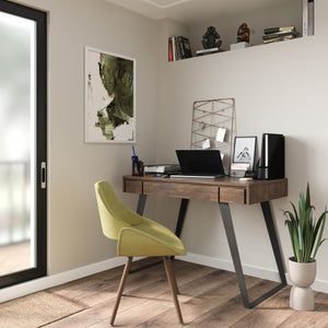 English Elm Lowry Small Desk - Handcrafted Rustic Acacia Wood With Metal Legs For Stylish Compact Workspaces B136P158884
